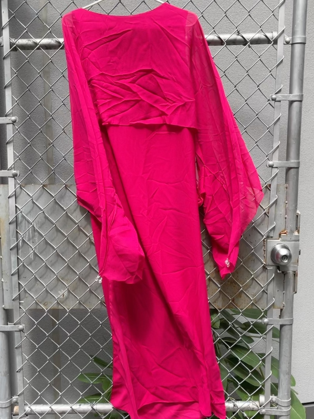 100% pink silk gown